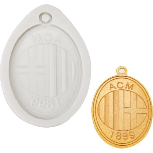 Milan Silicone Mold For key Chain Pendant moulds Suitable For Clay DIY Jewelry Making Epoxy Resin Mold Cake Mold Rossoneri Team