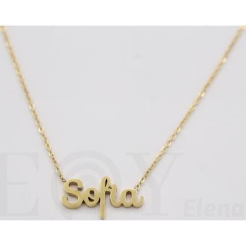 Collar De Acero Inox Con Nombre De Sofia Color Dorado Alta Calidad Envió Desde España