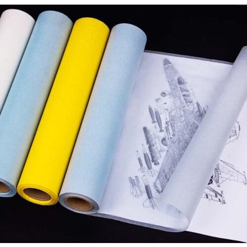 46Mx30CM 46Mx46CM Super Transparent Draft Sketch Butter Paper Tracing Paper Roll White yellow blue for Painting Tracing Paper