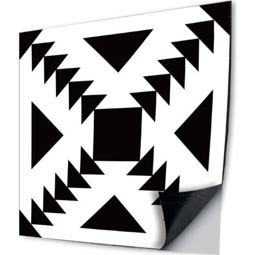 1.8mm Thick Black Geometric Triangle Foam Floor Sticker Waterproof Self-adhesive Wallpaper Bathroom Kitchen Ground Decoration