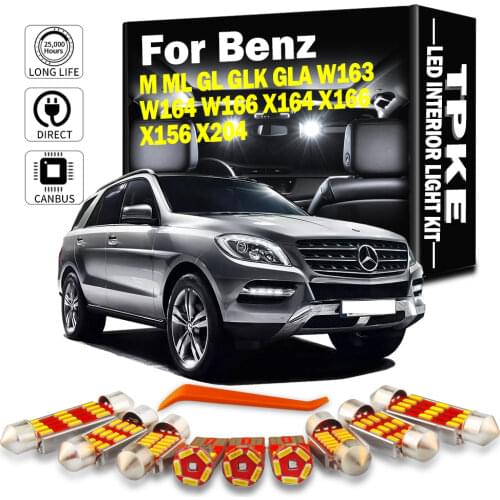 Perfect White LED bulb Interior Reading Map Dome Light Kit For Mercedes Benz M ML GL GLK GLA W163 W164 W166 X164 X166 X156 X204