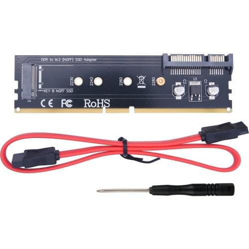 DDR Universal Adapter Card with Memory Card Slot to M.2 NGFF SSD B-Key Adapter Board