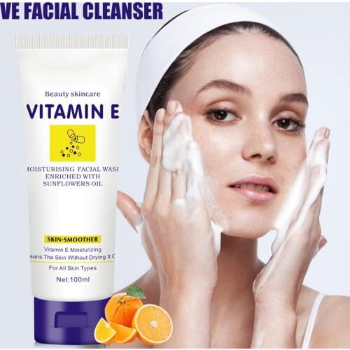 2021 Vitamin E Gentle Facial Wash Moisturizing Oil-Controlling Cleanser for Men and Women SSwell