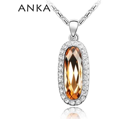 ANKA Fashion Geometric Crystal Pendant Necklace Austria Crystal Jewelry Valentines Day Gift Crystals from Austria #78672