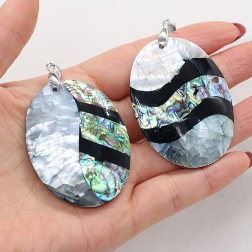 1pcs Natural Oval Shell Charms Pendants For Jewelry Making DIY Earrings Necklace Women Fashion Trendy Gifts Size 38x50mm