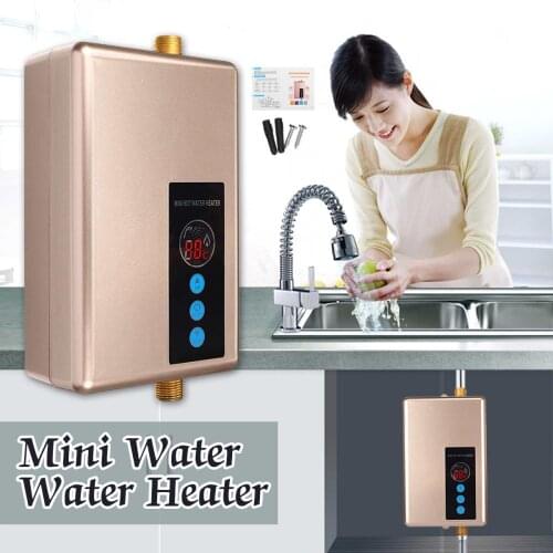220V 5500W Mini Electric Water Heaters Instant Kitchen Fast Heating Intelligent Electric Tankless Water Heater