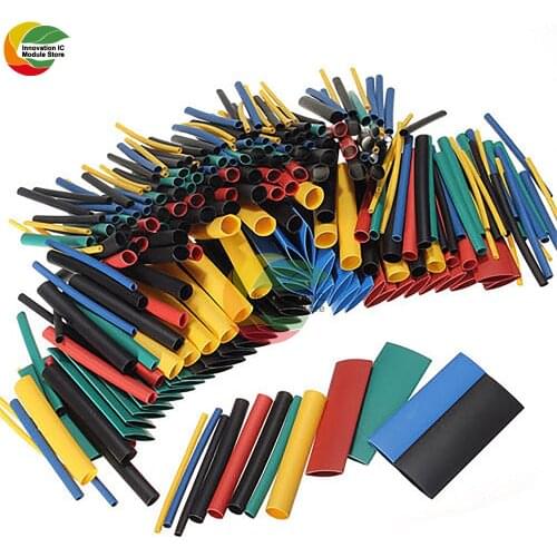 530Pcs Heat Shrink Tube Kits Shrinking Assorted Polyolefin Insulation For Wire Sleeving Cable 8 Sizes Mixed Color Car Electronic