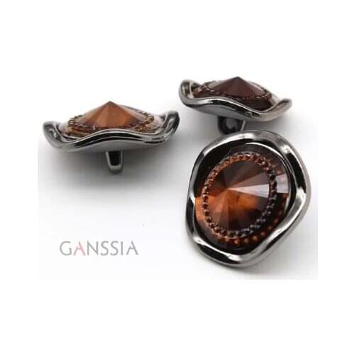 NEW Stylish resin rhinestone buttons for overcoat Steepletop design round button Garment accessories 23-30mm (ss-7606-1)