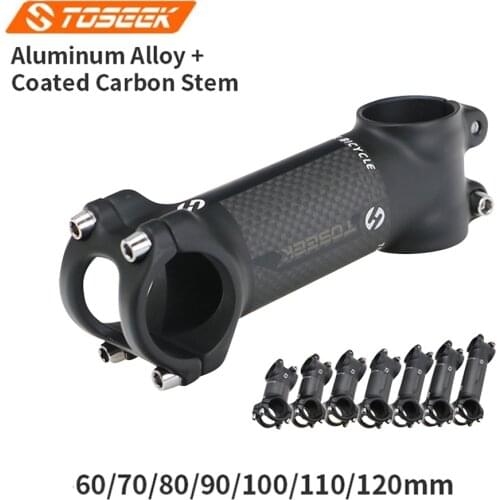 Aluminum+Carbon MTB Stem Road Mountain Bicycle Stem 6/17 Degree 60/70/80/90/100/110/120mm Cycling Handlebar Stem Bike Parts