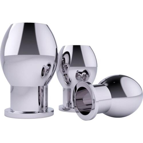 Butt Plug Douche Enema Anal Expander Hollow Anal Plug Sex Toys for Women Men Gay Prostata Massage Peep Anal Cunt Metal Sex Toys