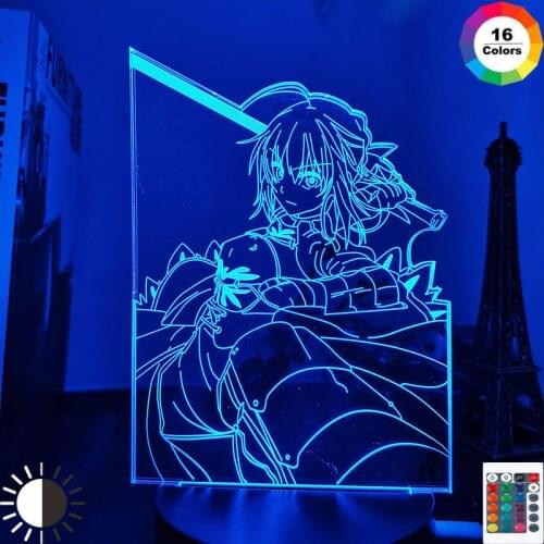 Anime 3d Light Fate Stay Night Saber for Bedroom Decor Birthday Gift Manga Fate Stay Night Altria Pendragon Led Night Lamp