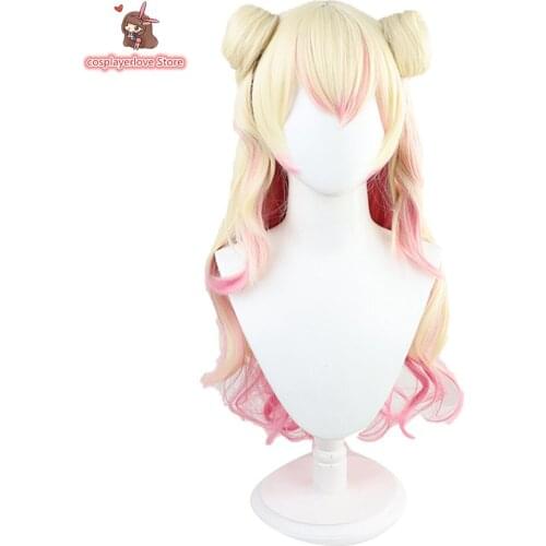 Anime VTuber Hololive Momosuzu Nene Double Bun Gradual split Headwear for Cosplay Halloween Carnival Costume