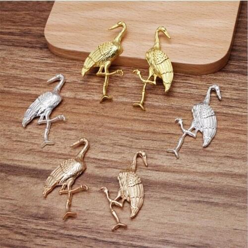 SIXTY TOWFISH 1 Pairs DIY Jewelry Accessories Left And Right 22*45 mm Alloy Flamingo