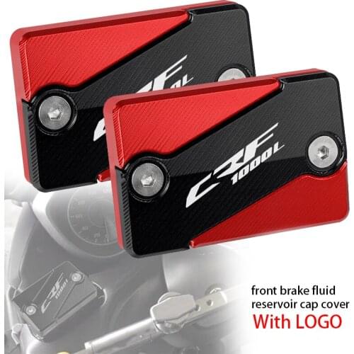 Black Red Motorcycle CNC Aluminum Front Brake Master Cylinder Fluid Reservoir Cover Cap For HONDA CRF1000L Africa Twin 2016-2017