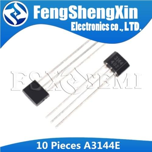 10pcs/lot A3144 A3144E A3144EUA OH3144E 44E 3144 TO-92S Hall Effect Sensor