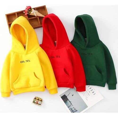 Autumn Winter Sweatshirts For Boys Letter Embroidery Big Pocket Baby Jacket Thicken Casual Hooded Pullover Toddler Kids Hoodies