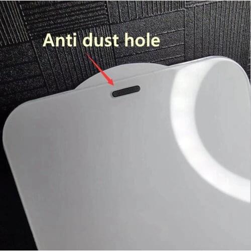 For iPhone 13 12 Mini 11 Pro Max 9H 2.5D Anti-dust Shockproof Diamond Tempered Glass + Dust Filter Screen Protector