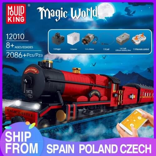 Mould King Classic Movie RC Magic Express Train Building Blocks Bricks Set Magical Station Model Bricks DIY Toys for Children