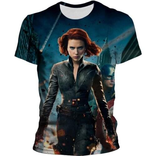 Summer Marvel The Avengers 3D T shirt Men Women Children Streetwear Black Widow Printed T-shirts Boy Girl Kids Cool Tops Tee New