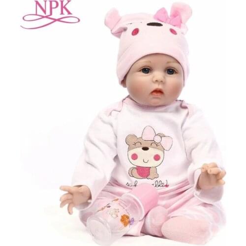 55cm Cute Silicone Body Reborn Baby Doll Toy 22 inch Newborn Lifelike Realistic Princess Baby Doll Toy Boneca Toy Child Birthday