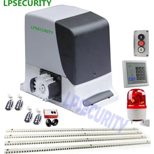LPSECURITY 230V/120V complete kit GSM electrical automatic sliding gate motor operator 600kg with 4m 5m racks