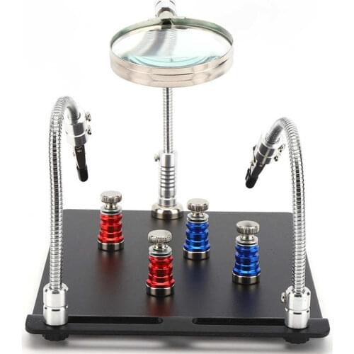 TE-804 Magnetic Universal Phone PCB IC Chip Motherboard Jig Board Fixture 3X Magnifier Repair Tool Electronic Holder