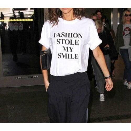 Fashion stole my smile funny quote T shirt victoria beckham style fashion t shirt funny quote tees hipster t shirt tees-J039