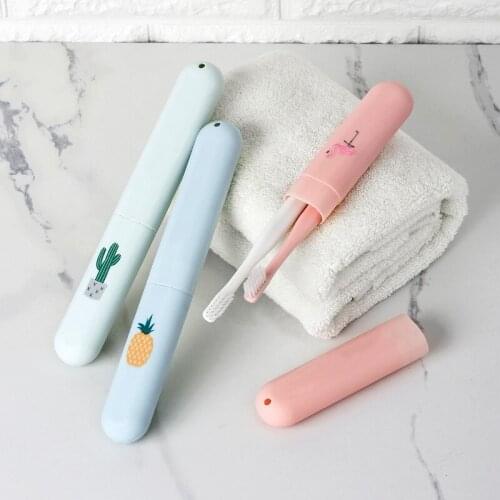 Fashion Flamingo Cactus Print Tooth Toothbrush Box Holder Organizer Storage Cover Case Storage Box Travel Accessories E11537