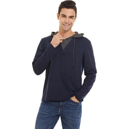 Mens Autumn Winter Polyester Street Long Sleeve Hooded T-Shirt Fshion Slim Fit Pullover Hoodie EUROPE Size 3XL