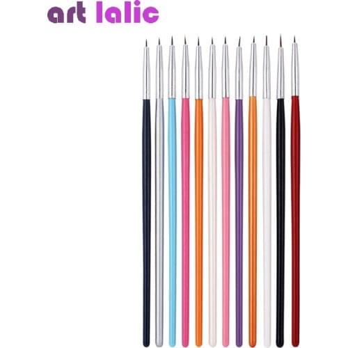 12Pcs/Lot Nail Art Brush Design Brushes Pen Fine Details Liner Tips Drawing Paint Set Tool