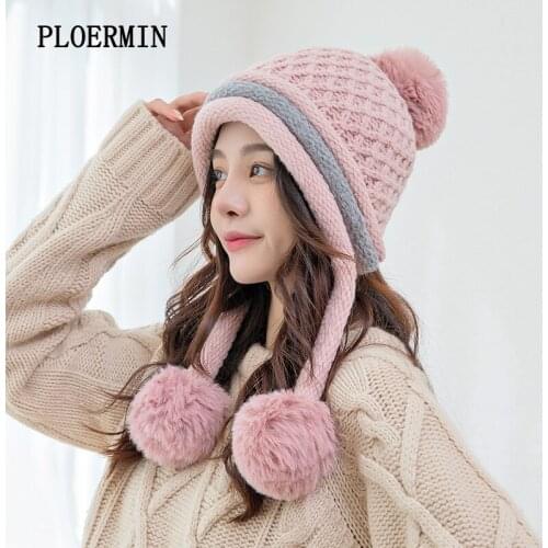 Winter Beanies Women Knit Hat 2019 Winter Hats For Women Ladies Girls Caps Balaclava Pompom Bonnet Warm Skullies Beanies Hat
