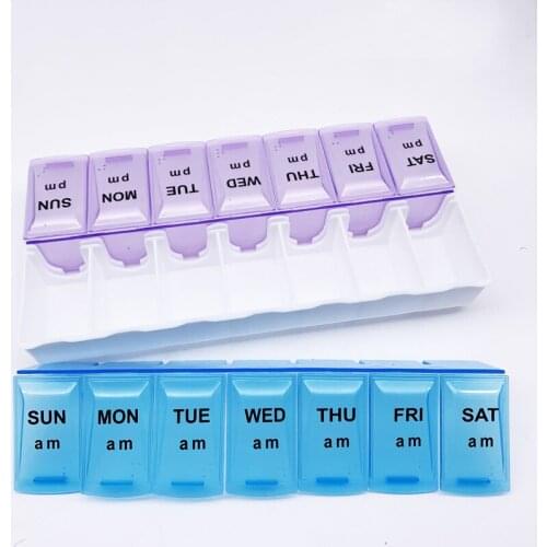 14 Grids 7 Days Weekly Pill Case Medicine Tablet Dispenser Organizer Pill Box Splitters Pill Storage Organizer Container