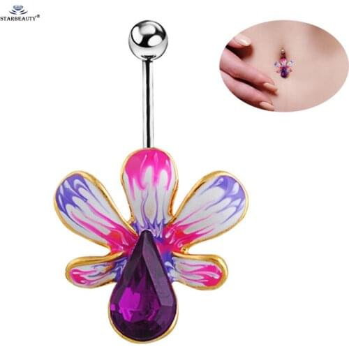 Purple Bijoux Water Drop Navel Piercing Ombligo Plumas Sexy Belly Button Rings Women Belly Piercing Nombril Pircing Navel Ring