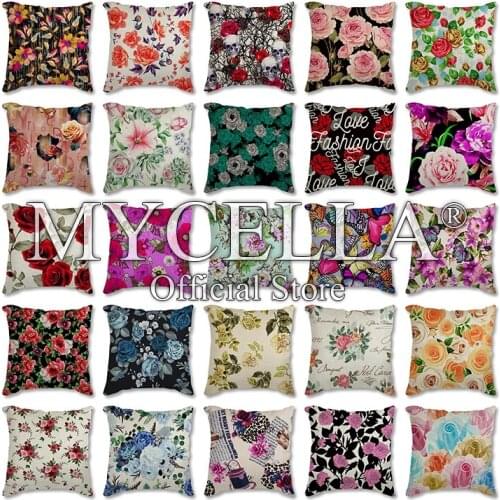 Gifts Flower Butterfly Pattern Decorative Cushions Pillowcase Polyester Cushion Cover Throw Pillow Sofa Decoration Pillowcover