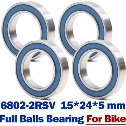 6802 VRS MAX Bearings 15*24*5mm ( 4 PCS ) Bike Pivot Chrome Steel Blue Sealed with Grease 6802LLU Cart Full Balls Bearing
