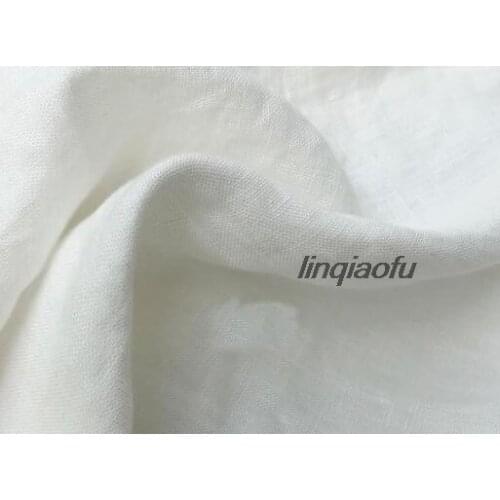 Dust-dyed white linen fabric high-end linen fabric, elegant and elegant linen High-end linen fabric