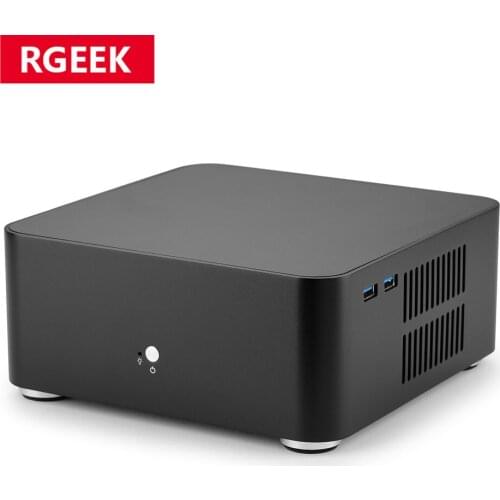RGEEK Horizontally Placed All Aluminum Chassis L80 Portable Small Desktop Computer Case PSU HTPC Mini ITX PC with Power Supply