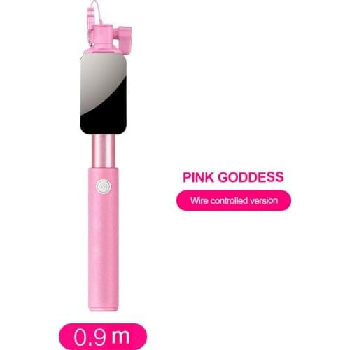 Pink Selfie Stick LED Fill Light Bluetooth Selfie Rod Support Remote Control Tripod Outdoor Black Adjustable Tripod Stand Live