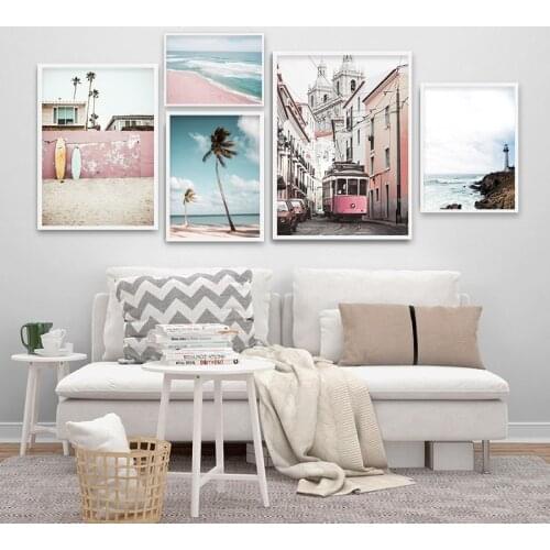 Nordic Modern Art Wall Poster Canvas Painting Simple City Landscape Painting and Printmaking Home Decoration Living Room Picture