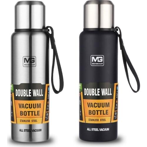 Large Capacity Stainless Steel Thermos Portable Vacuum Flask Insulated Tumbler with Rope Thermo Bottle 500/700/1000/1500ml