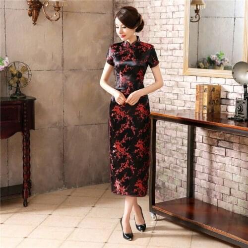 Traditional Chinese Style Dress Womens Long Cheongsam Elegant Slim Qipao Clothing Plus Size S M L XL XXL XXXL 4XL 5XL 6XL J3082
