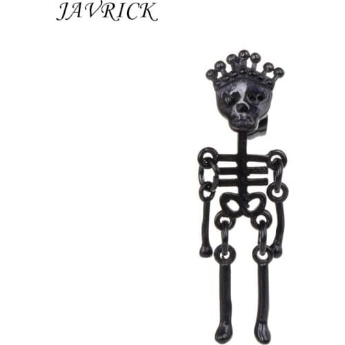 Punk Earrings Skull Skeleton Man Women Jewelry Charms Personality Hollow Vintage Fashion Creative Hip Hop Ear Stud Drop Pendant