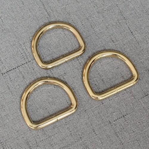 1 Piece 25mm Golden Metal High Quality Chain D Ring Buckle Hand Bag Purse Strap Belt Dog Collar Clasp DIY