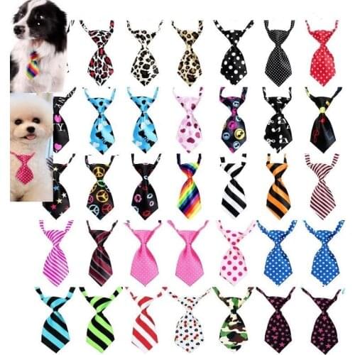 100pc/lot 2019 Factory Sale New Colorful Handmade Adjustable Dog Ties Pet Bow Ties Cat Neckties Dog Grooming Supplies P01