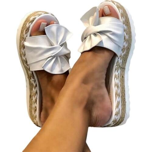 2021 Summer Sandals Fashion Sandals Shoes Women Bow Summer Sandals Slipper Indoor Outdoor flops Beach Shoes Female Slippers