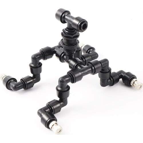 4-Way Adjustable Universal Misting Kit Garden Irrigation Greenhouse Cooling Sprayer Reptiles Rainforest Aquarium Tank Fog Nozzle