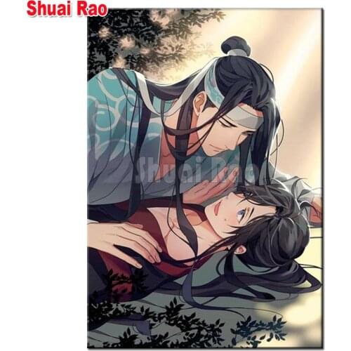 5d Diy Diamond Painting Mo Dao Zu Shi Wei Wuxian Lan Wangji Diamond Mosaic Embroidery Cartoon Cross Stitch Kit Full Set