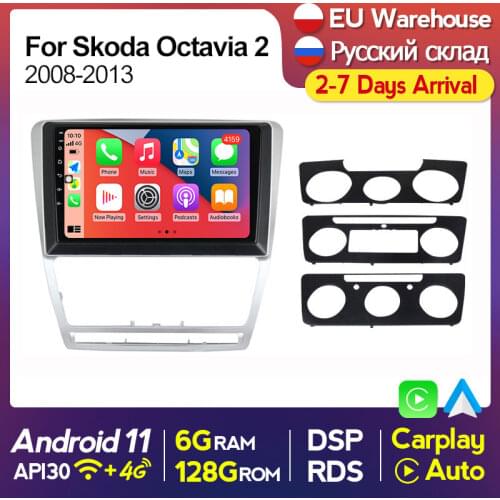 Android 10 IPS Screen Car Multimedia Video Player For Skoda Octavia 2 2008-2013 GPS Navigation 2 Din FM Radio Stereo Receiver BT