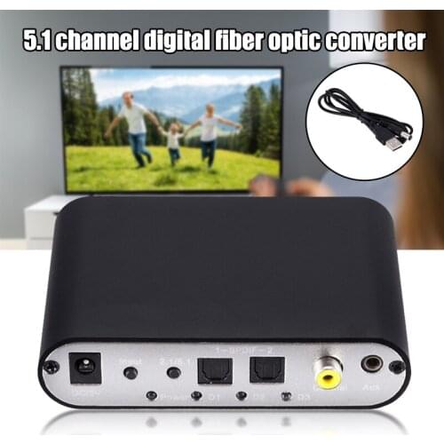 Digital 5.1 Audio Decoder Dolby Dts/Ac-3 Optical To 5.1-Channel RCA Analog Converter Sound Audio Adapter Amplifier For TV