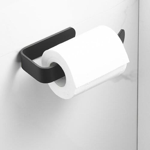 Toilet Paper Holder Tissue Roll Holder Hanger Matte Black Bathroom Accessories Toilet Roll Wall Mounted WC Paper Holder